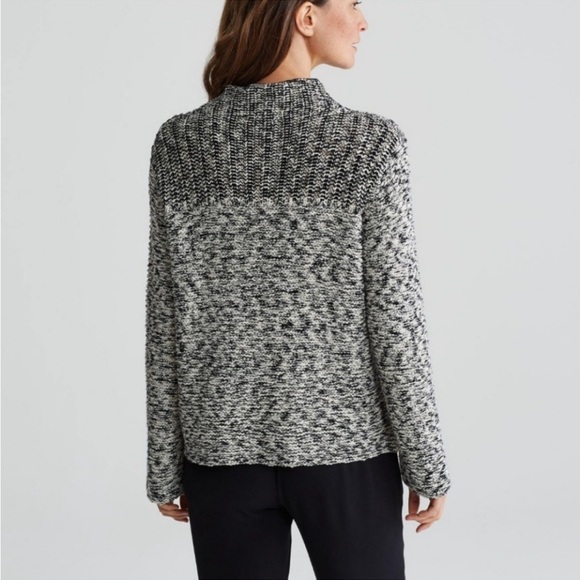 Eileen Fisher Black and White Peruvian Organic Cotton Knit Women's Sweater Sz M - Picture 2 of 8